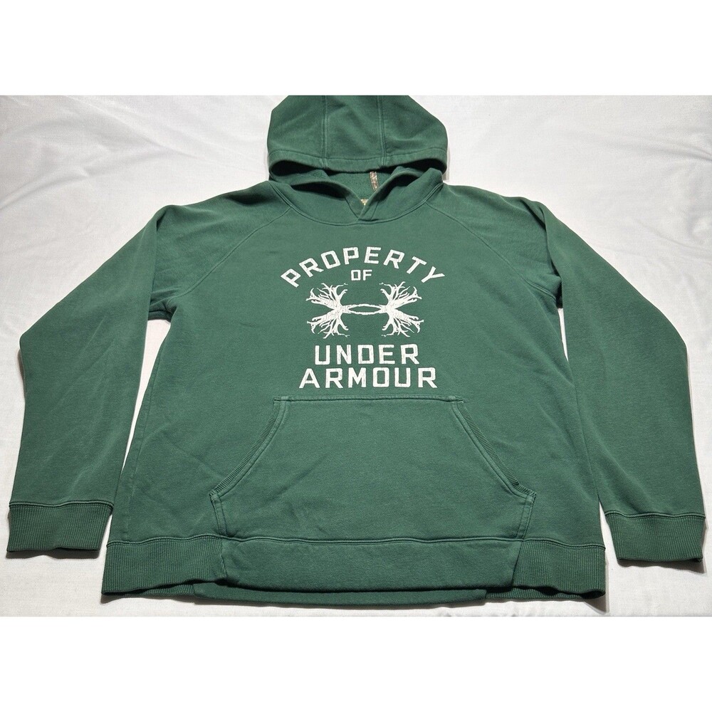 Under Armour Hoodie Men's Large Green Pullover Sweatshirt Loose Fit Hoody 2014